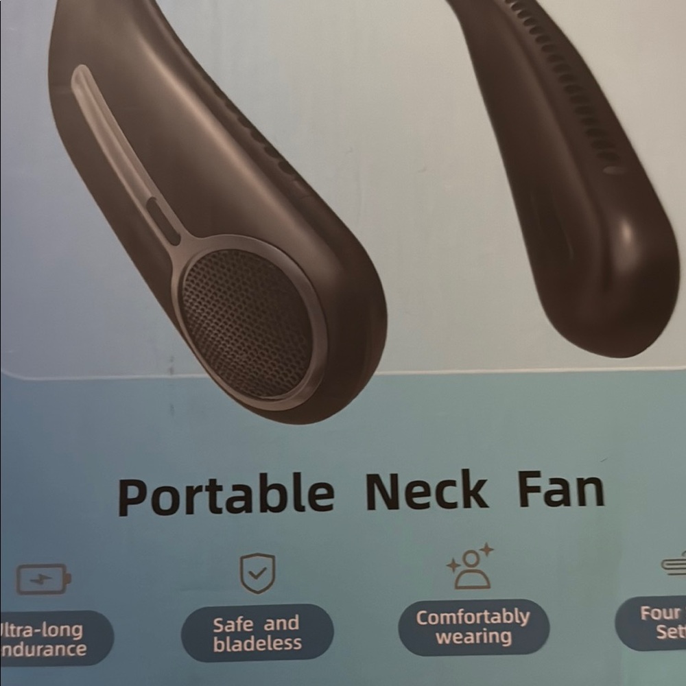 Stylish Black Wearable Neck Fan